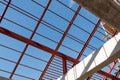 Structural steel beam on roof of building, Background Royalty Free Stock Photo