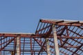 structural steel beam on roof of building residential construction Royalty Free Stock Photo