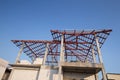 structural steel beam on roof of building residential construction Royalty Free Stock Photo