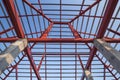 structural steel beam on roof of building residential construction Royalty Free Stock Photo