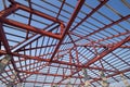 structural steel beam on roof of building residential construction Royalty Free Stock Photo