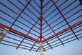 structural steel beam on roof of building residential construction Royalty Free Stock Photo