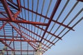 structural steel beam on roof of building residential construction Royalty Free Stock Photo