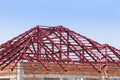 Structural steel beam on roof of building residential Royalty Free Stock Photo