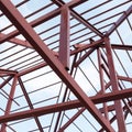 Structural steel beam on roof of building residential Royalty Free Stock Photo