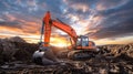 Structural Steel Beams of a Modern Industrial Construction Site. Generative ai Royalty Free Stock Photo