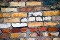 Structure brown and yellow brick Natural wall of colored bricks. Royalty Free Stock Photo