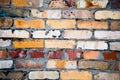 Structure brown and yellow brick Natural wall of colored bricks. Royalty Free Stock Photo