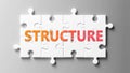 Structure complex like a puzzle - pictured as word Structure on a puzzle pieces to show that Structure can be difficult and needs