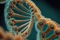 Structure of DNA molecules, illustration of a DNA molecule in 3D, Generative AI Royalty Free Stock Photo