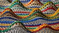 Structure featuring colorful woven threads undulating in wave Royalty Free Stock Photo