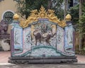 Structure in front of a Buddhist temple in the small farming village Phuong Nam in Vietnam Royalty Free Stock Photo