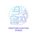 Structure function studies blue gradient concept icon