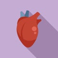 Structure heart transplant icon flat vector. Medical bioprinting