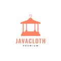 structure home village traditional java indonesia culture cloth logo design vector Royalty Free Stock Photo