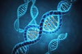 Structure of human DNA in the form of a blue helix, which is a vital component of our genetic makeup,.