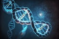 Structure of human DNA in the form of a blue helix, which is a vital component of our genetic makeup.