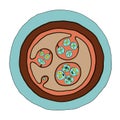 Structure of hydatid cyst of Echinococcus granulosus, illustration. Echinococcus is a parasitic worm that causes of echinococcosis