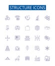 Structure icons line icons signs set. Design collection of Icons, Structure, Design, Elements, Symbols, Shapes, Layouts