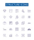 Structure icons line icons signs set. Design collection of Icons, Structure, Design, Elements, Symbols, Shapes, Layouts Royalty Free Stock Photo