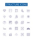 Structure icons line icons signs set. Design collection of Icons, Structure, Design, Elements, Symbols, Shapes, Layouts