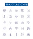 Structure icons line icons signs set. Design collection of Icons, Structure, Design, Elements, Symbols, Shapes, Layouts