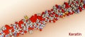 Structure of intermediate filaments of Keratin protein. It is one of a family of fibrous structural proteins