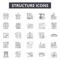 Structure line icons, signs, vector set, outline illustration concept Royalty Free Stock Photo