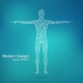 Structure molecule of man. Abstract model human body DNA . Medicine, science and technology. Royalty Free Stock Photo