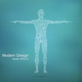 Structure molecule of man. Abstract model human body DNA . Medicine, science and technology. Scientific Vector for your Royalty Free Stock Photo