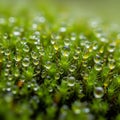 Structure of the moss, likely from the Bryophyta division, features Royalty Free Stock Photo