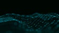 Structure of the network connection of points and lines. Data transfer. Abstract technology background. 3D rendering Royalty Free Stock Photo