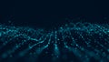 Structure of the network connection of points and lines. Data transfer. Abstract technology background. 3D rendering Royalty Free Stock Photo