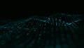 Structure of the network connection of points and lines. Data transfer. Abstract technology background. 3D rendering Royalty Free Stock Photo