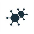 Structure Network Molecular Silhouette Icon. Atom Connect Structure Glyph Pictogram. Shape Molecule Hydrogen, Oxygen Royalty Free Stock Photo