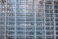 Structure of a new steel frame of a building on an industrial construction site Royalty Free Stock Photo