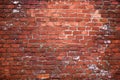 Structure of an old red brick wall