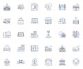 Structure reconstruction line icons collection. Renovation, Refurbishment, Rehabilitation, Restitution, Restoration