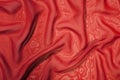 Structure of red satin silk