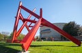Structure of red steel beams by Mark di Suvero outside the Hirshhorn Museum at the Smithsonian Institute in Washington DC