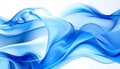 Abstract image featuring flowing, translucent blue and white ribbons Royalty Free Stock Photo