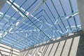 Structure of steel roof.