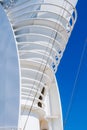 Structure of the tall white chimney of the large cruise ship Royalty Free Stock Photo