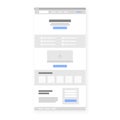 Structure template of landing page. Call To Action button selected blue. Vector illustration