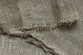 The structure of the threads of a natural burlap fabric Royalty Free Stock Photo