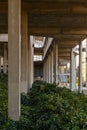 Structure under the building with pillars