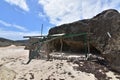 Structure on a White Sand Beach in Aruba Royalty Free Stock Photo