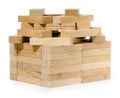 Structure of wooden bricks, looks like house or castle Royalty Free Stock Photo