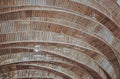 Structure of wooden huts. Bamboo hut. Bamboo huts for living. The part of the roof is made of bamboo