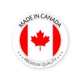 Modern vector Made in Canada label isolated on white background, simple sticker with Canadian colors Royalty Free Stock Photo